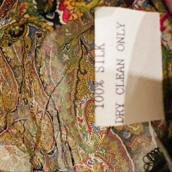 Johnny Was Y2K 100% Silk Floral Paisley Slip Dress Set - Picture 14 of 16